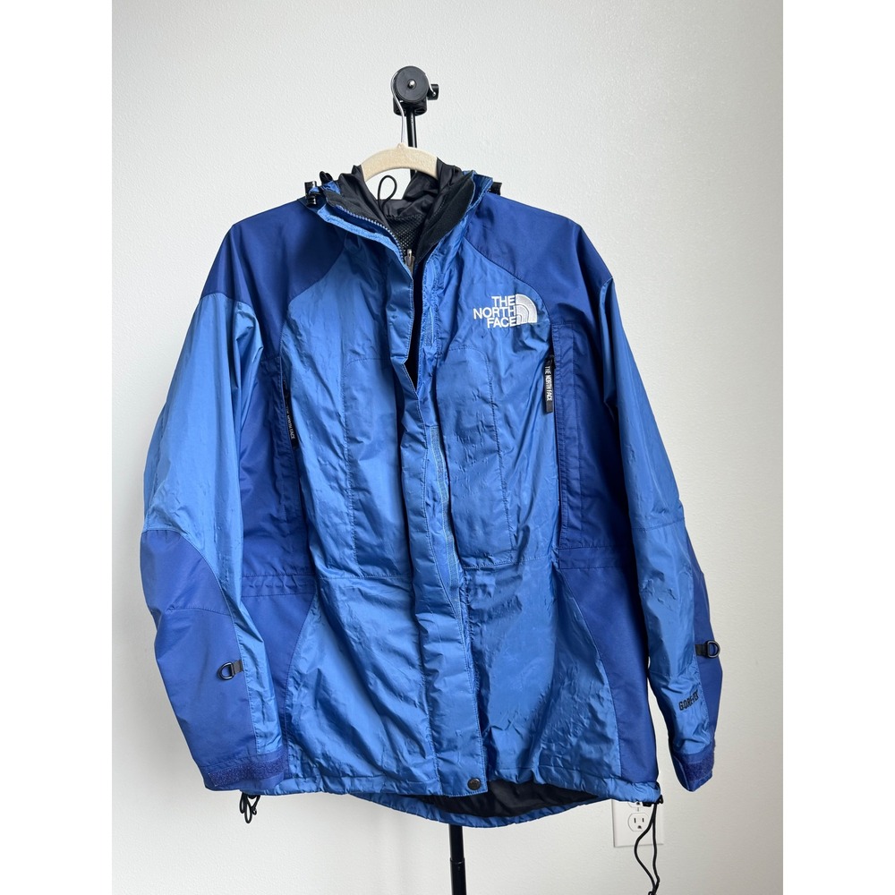 The North Face Gore-Tex Mountain Jacket Blue Waterproof Hooded Shell Mens